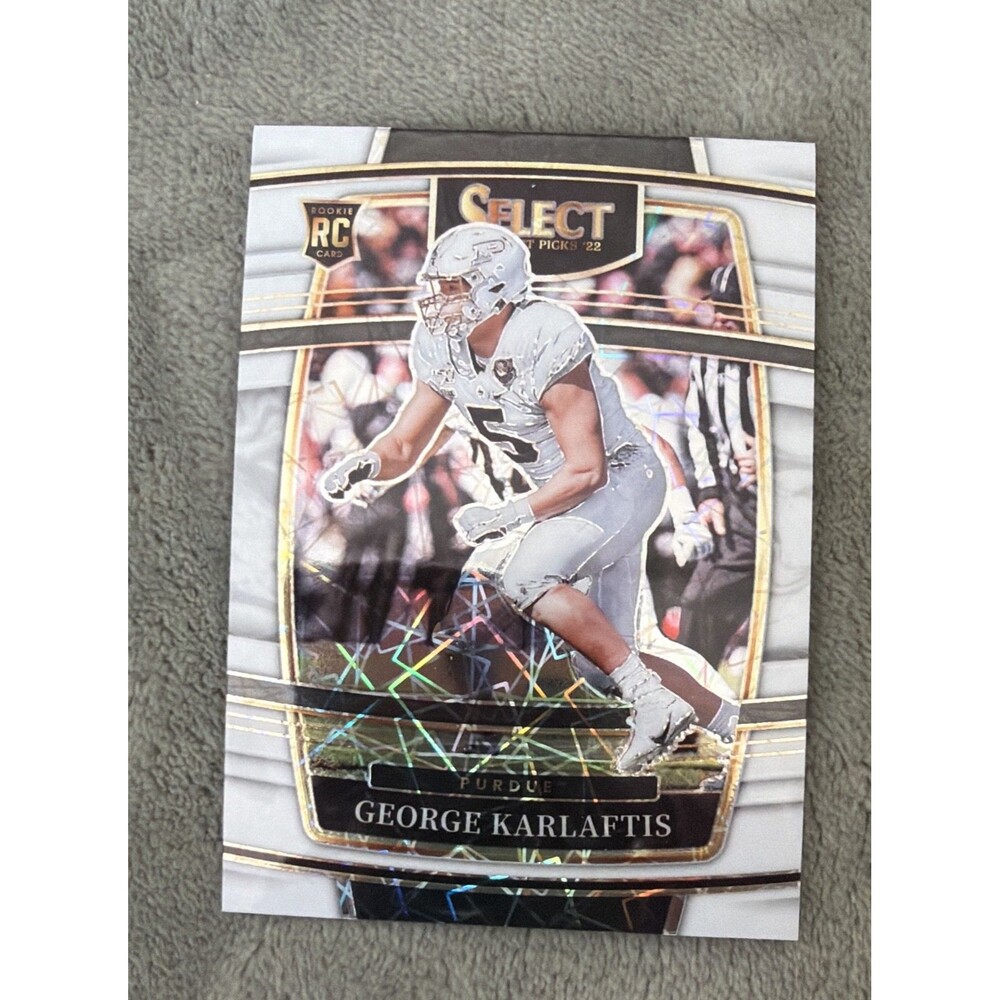 2022 Panini Select Draft Picks - Concourse George Karlaftis #25 White Lazer...